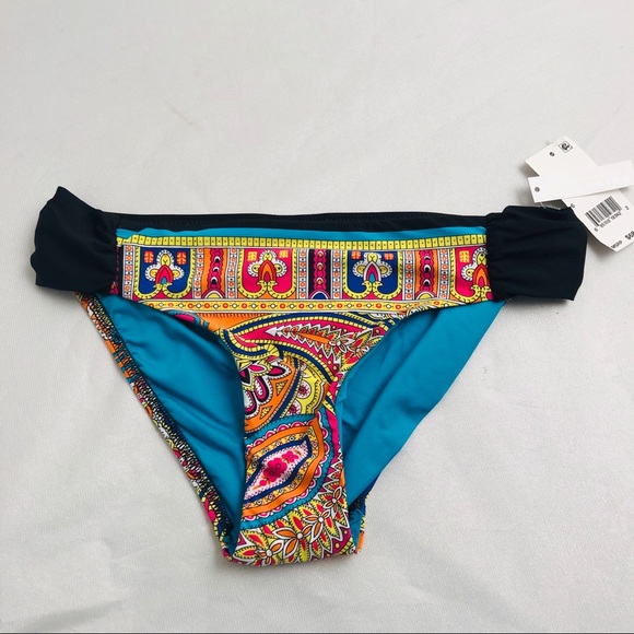 Trina Turk swim and spa Nepal black multicolor paisley print bikini bottom - Picture 4 of 11